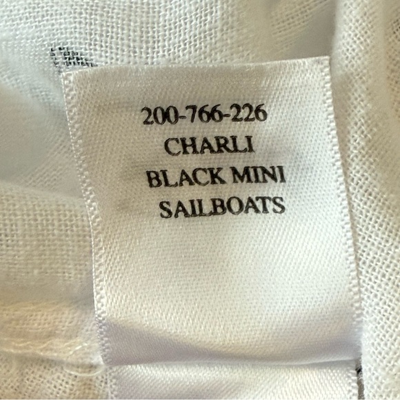 Rails Charli Black Mini Sailboats Button Down Shirt Linen Blend Size XS - Picture 7 of 9